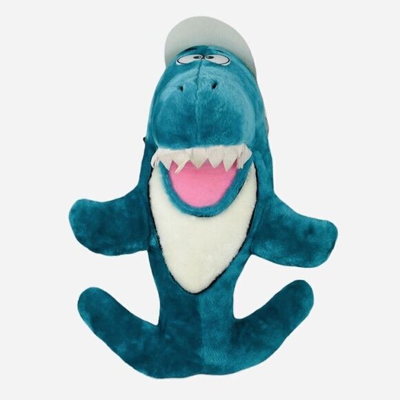 RARE VTG Prestigious Toy 17" Blue Shark Visor Plush Carnival Toy Riverside CA - Picture 2 of 12